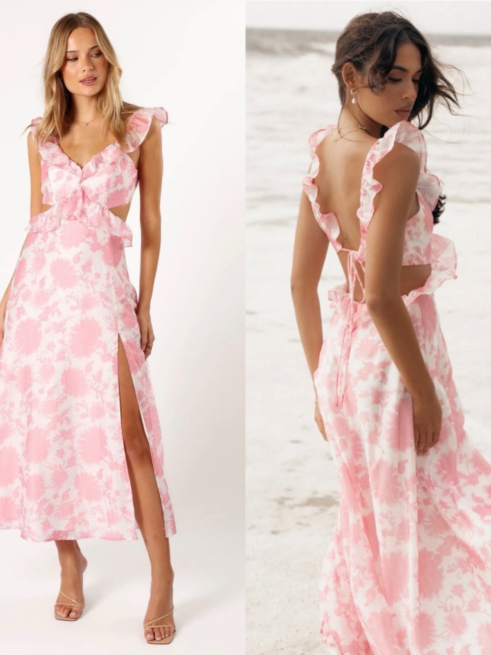 Petal & Pup Pink Floral Ruffle Maxi Dress